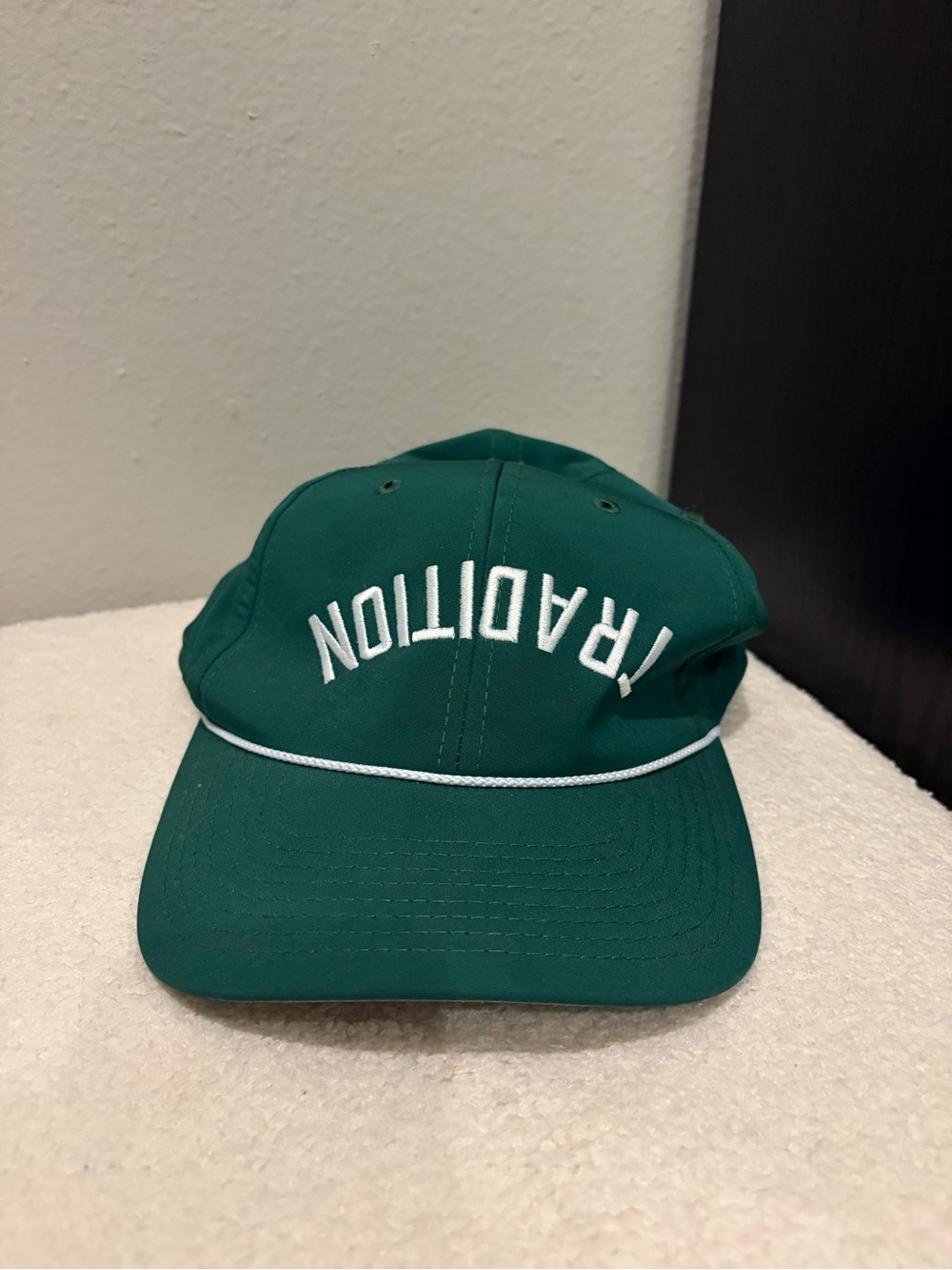 Imperial Tradition Rope Hat Green White Upside Down Logo Adjustable Cap